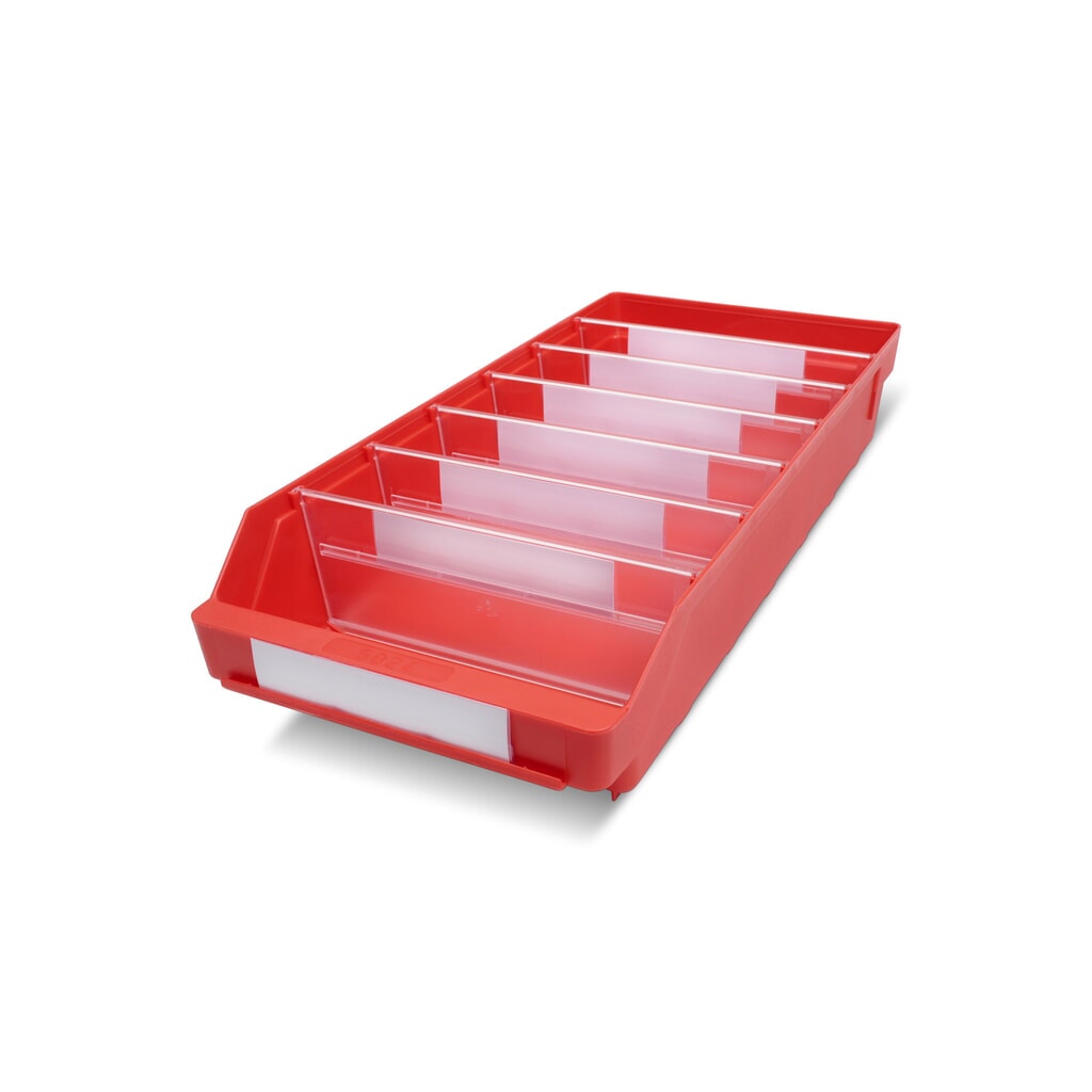 Bacs de rayonnage avec fenêtre de visualisation, l x P 240 x 500 mm, rouge Illustration du produit: Bacs de rayonnage avec fenêtre de visualisation, l x P 240 x 500 mm, rouge