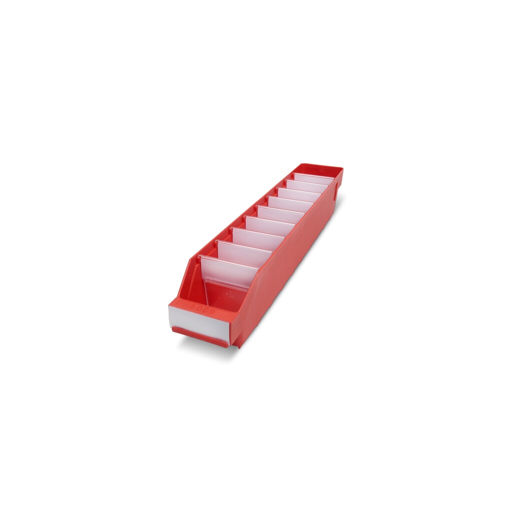 Illustration du produit: Bacs de rayonnage avec fenêtre de visualisation, l x P 90 x 500 mm, rouge