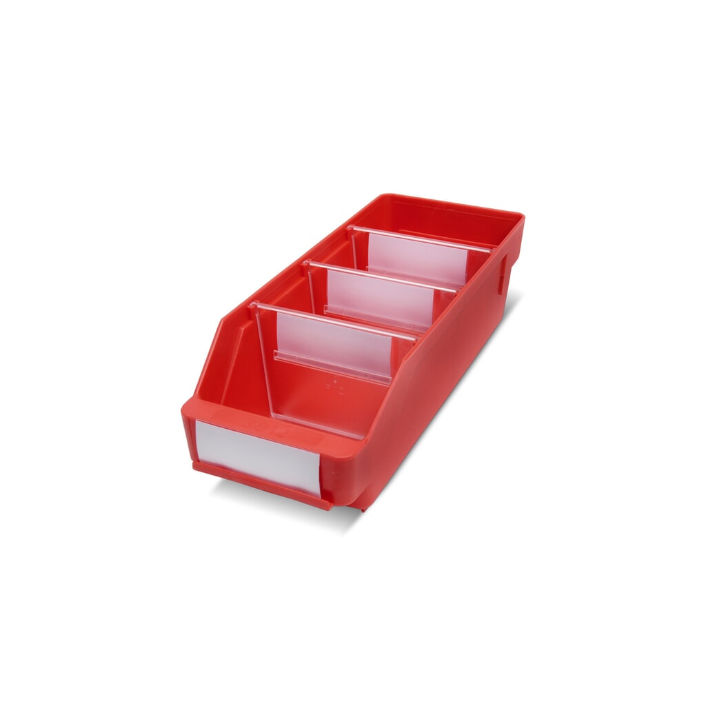 Bacs de rayonnage avec fenêtre de visualisation, l x P 120 x 300 mm, rouge Illustration du produit: Bacs de rayonnage avec fenêtre de visualisation, l x P 120 x 300 mm, rouge