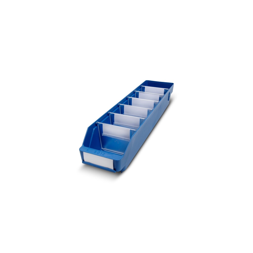 Bacs de rayonnage avec fenêtre de visualisation, l x P 120 x 500 mm, bleu Illustration du produit: Bacs de rayonnage avec fenêtre de visualisation, l x P 120 x 500 mm, bleu