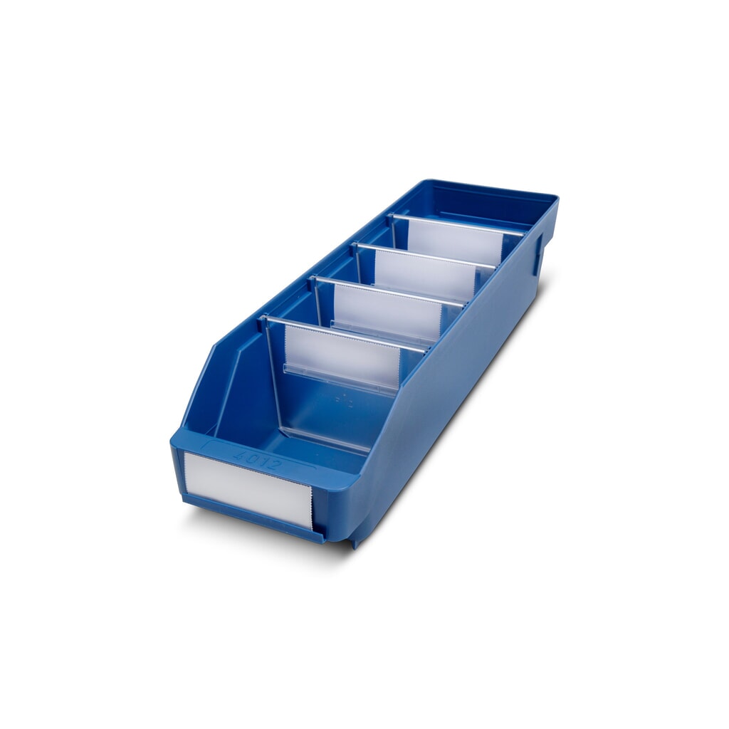 Bacs de rayonnage avec fenêtre de visualisation, l x P 120 x 400 mm, bleu Illustration du produit: Bacs de rayonnage avec fenêtre de visualisation, l x P 120 x 400 mm, bleu