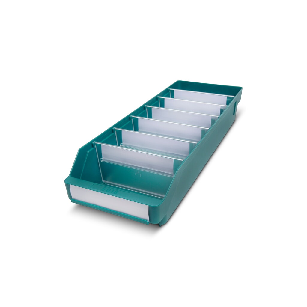 Bacs de rayonnage avec fenêtre de visualisation, l x P 180 x 500 mm, vert Illustration du produit: Bacs de rayonnage avec fenêtre de visualisation, l x P 180 x 500 mm, vert