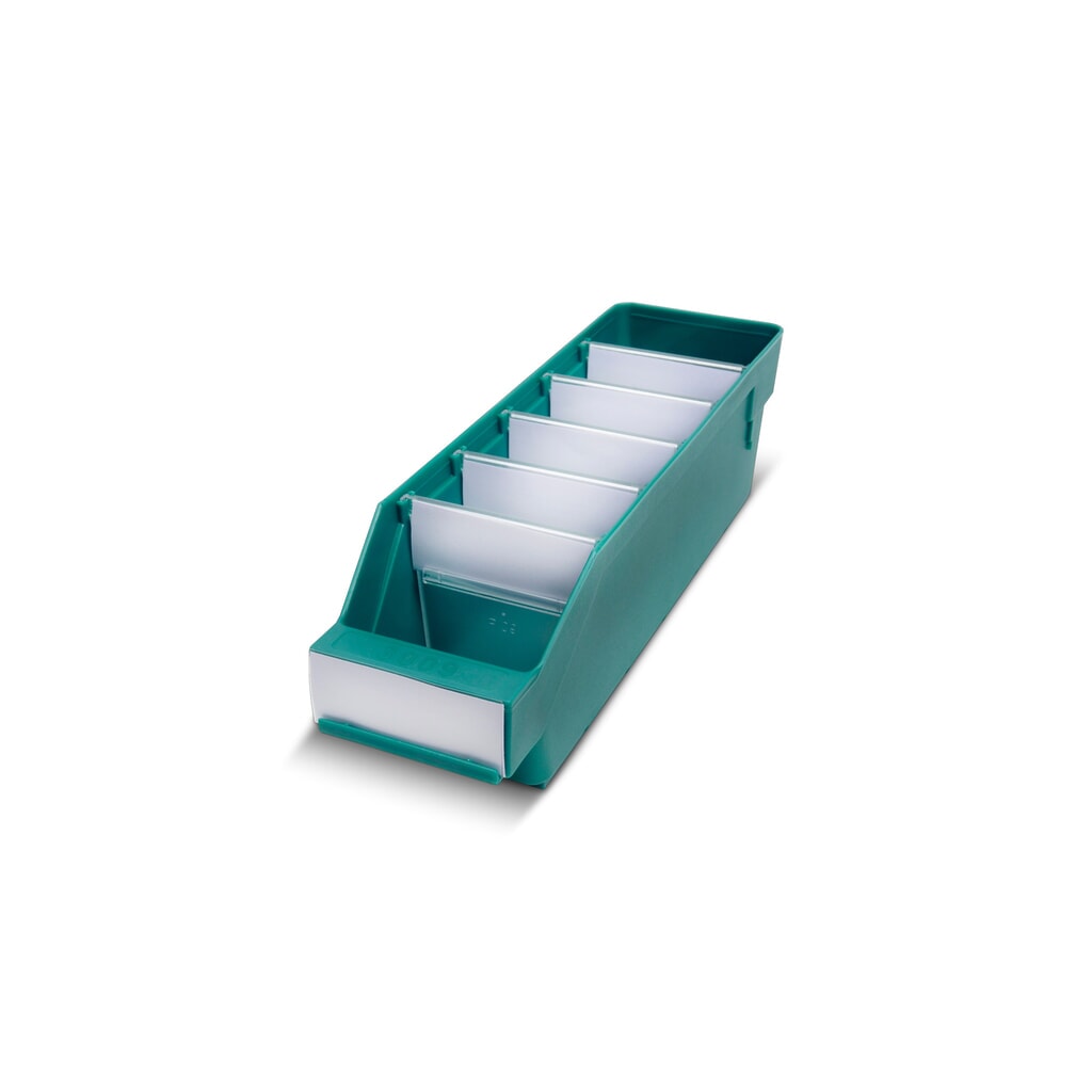 Bacs de rayonnage avec fenêtre de visualisation, l x P 90 x 300 mm, vert Illustration du produit: Bacs de rayonnage avec fenêtre de visualisation, l x P 90 x 300 mm, vert
