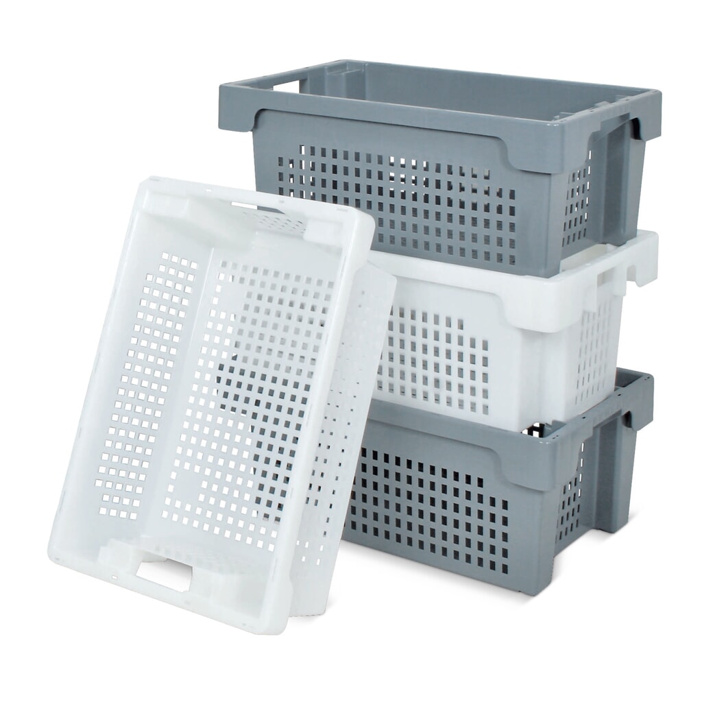 Eurobox, parois et tablette perforées, 32 litres, blanc N° de l'image du produit 6 : Eurobox, parois et tablette perforées, 32 litres, blanc