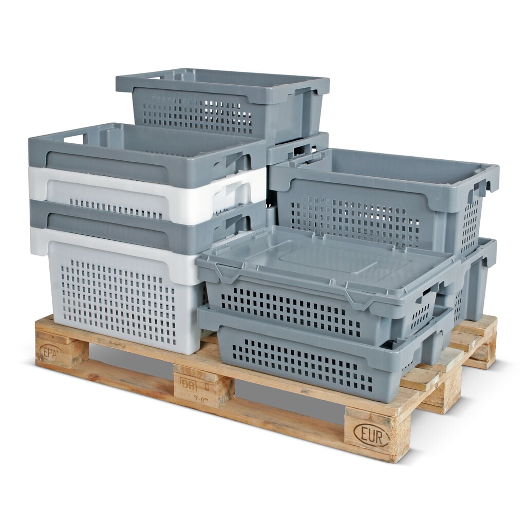 Eurobox, parois et tablette perforées, 32 litres, blanc N° de l'image du produit 1 : Eurobox, parois et tablette perforées, 32 litres, blanc
