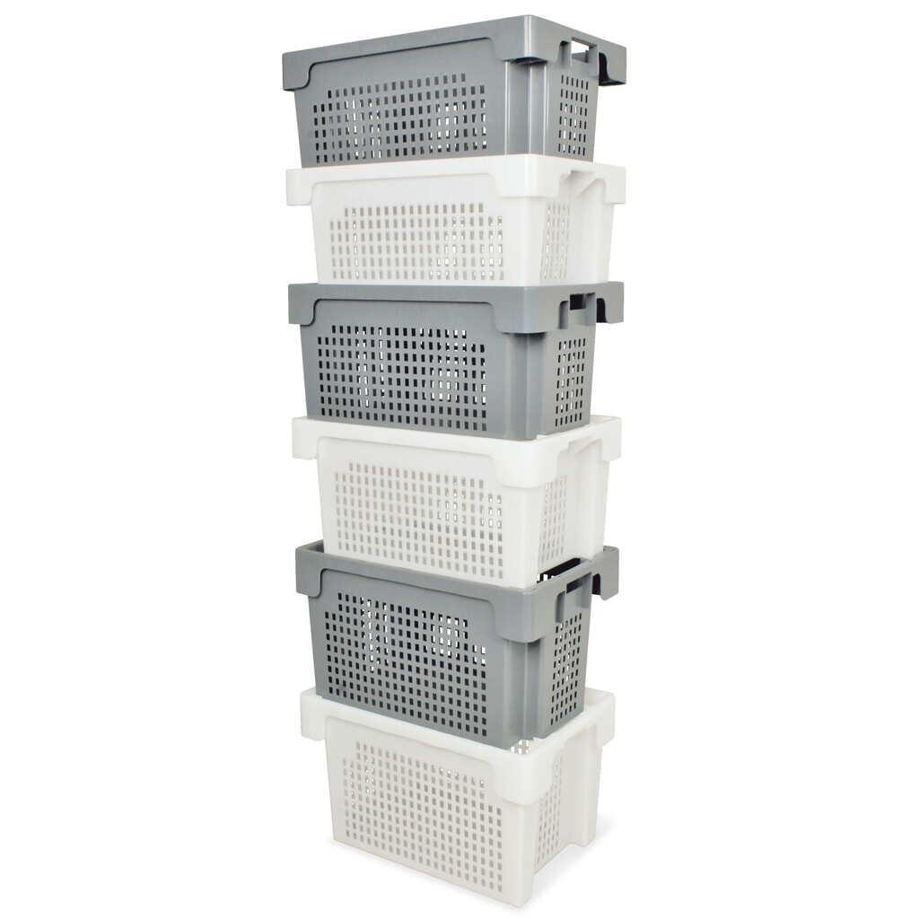N° de l'image du produit 3 : Eurobox, parois et tablette perforées, 32 litres, blanc