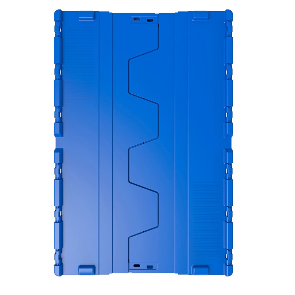 N° de l'image du produit 3 : Alpha Eurobox en PP avec couvercle basculant et rabattable, bleu, 65 litres, haut. x larg. x prof. 365 x 600 x 400 mm