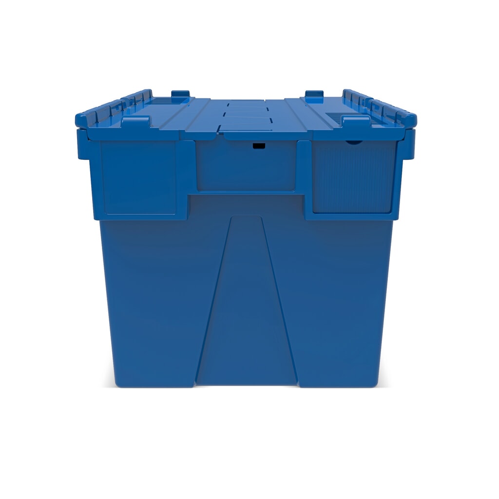 Alpha Eurobox en PP avec couvercle basculant et rabattable, bleu, 65 litres, haut. x larg. x prof. 365 x 600 x 400 mm N° de l'image du produit 4 : Alpha Eurobox en PP avec couvercle basculant et rabattable, bleu, 65 litres, haut. x larg. x prof. 365 x 600 x 400 mm