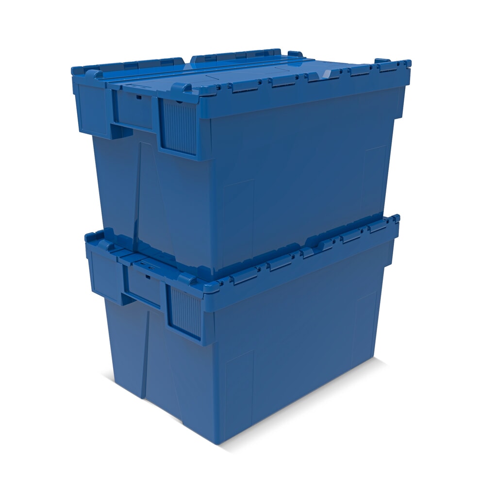 Alpha Eurobox en PP avec couvercle basculant et rabattable, bleu, 65 litres, haut. x larg. x prof. 365 x 600 x 400 mm N° de l'image du produit 6 : Alpha Eurobox en PP avec couvercle basculant et rabattable, bleu, 65 litres, haut. x larg. x prof. 365 x 600 x 400 mm