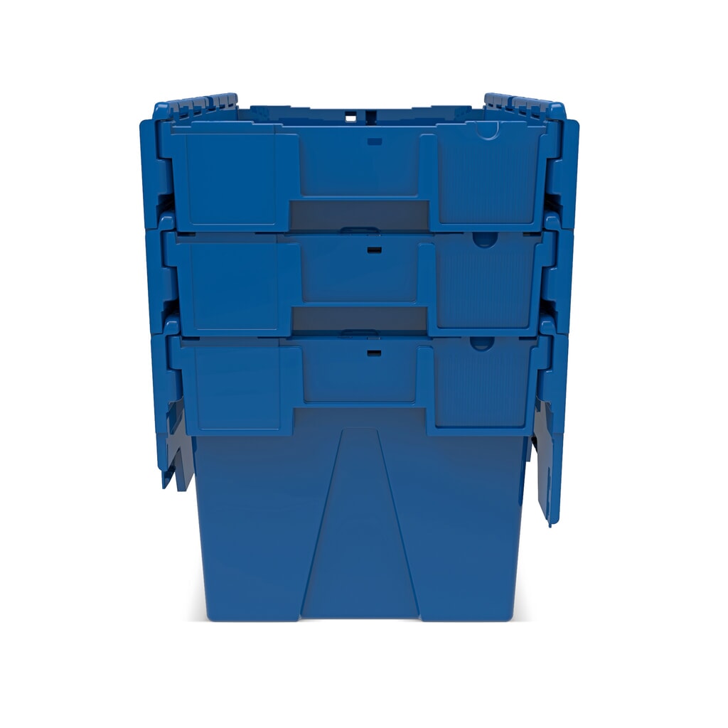 Alpha Eurobox en PP avec couvercle basculant et rabattable, bleu, 65 litres, haut. x larg. x prof. 365 x 600 x 400 mm N° de l'image du produit 8 : Alpha Eurobox en PP avec couvercle basculant et rabattable, bleu, 65 litres, haut. x larg. x prof. 365 x 600 x 400 mm