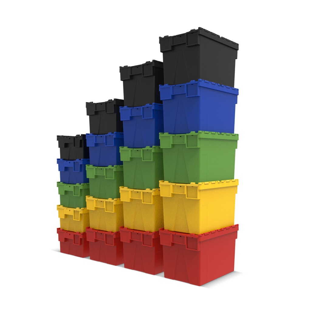 Alpha Eurobox en PP avec couvercle basculant et rabattable, bleu, 65 litres, haut. x larg. x prof. 365 x 600 x 400 mm N° de l'image du produit 5 : Alpha Eurobox en PP avec couvercle basculant et rabattable, bleu, 65 litres, haut. x larg. x prof. 365 x 600 x 400 mm