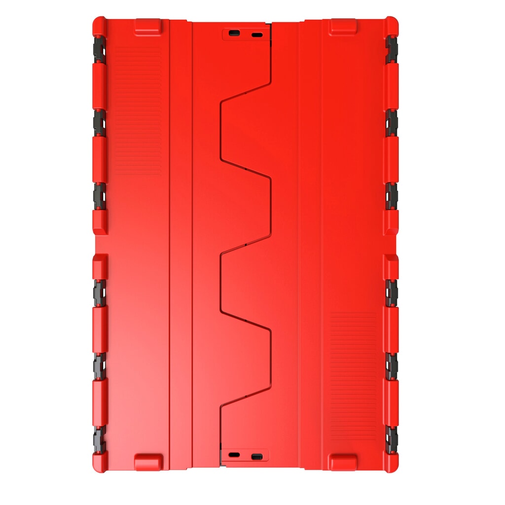 Alpha Eurobox en regranulés de PP avec couvercle basculant et rabattable, noir/rouge, 56 litres, haut. x larg. x prof. 310 x 600 x 400 mm N° de l'image du produit 2 : Alpha Eurobox en regranulés de PP avec couvercle basculant et rabattable, noir/rouge, 56 litres, haut. x larg. x prof. 310 x 600 x 400 mm