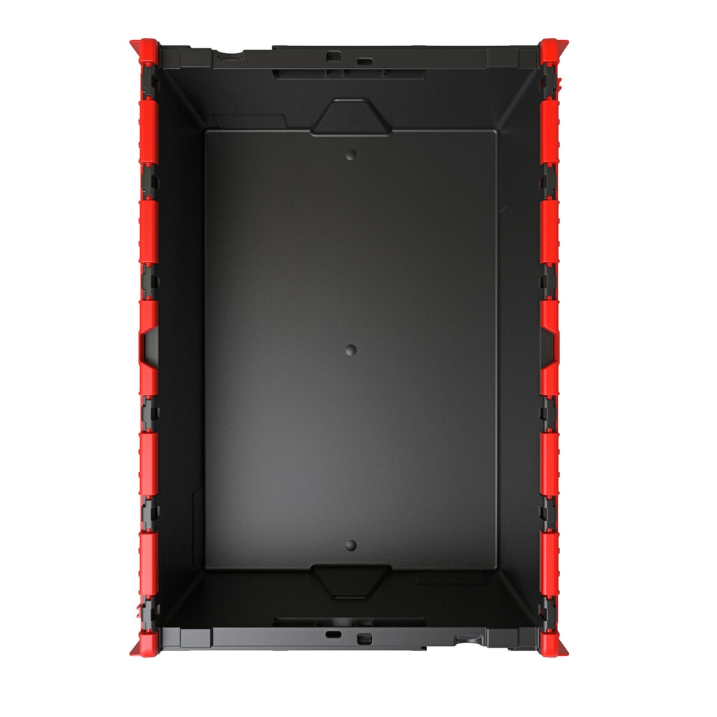 Alpha Eurobox en regranulés de PP avec couvercle basculant et rabattable, noir/rouge, 56 litres, haut. x larg. x prof. 310 x 600 x 400 mm N° de l'image du produit 3 : Alpha Eurobox en regranulés de PP avec couvercle basculant et rabattable, noir/rouge, 56 litres, haut. x larg. x prof. 310 x 600 x 400 mm