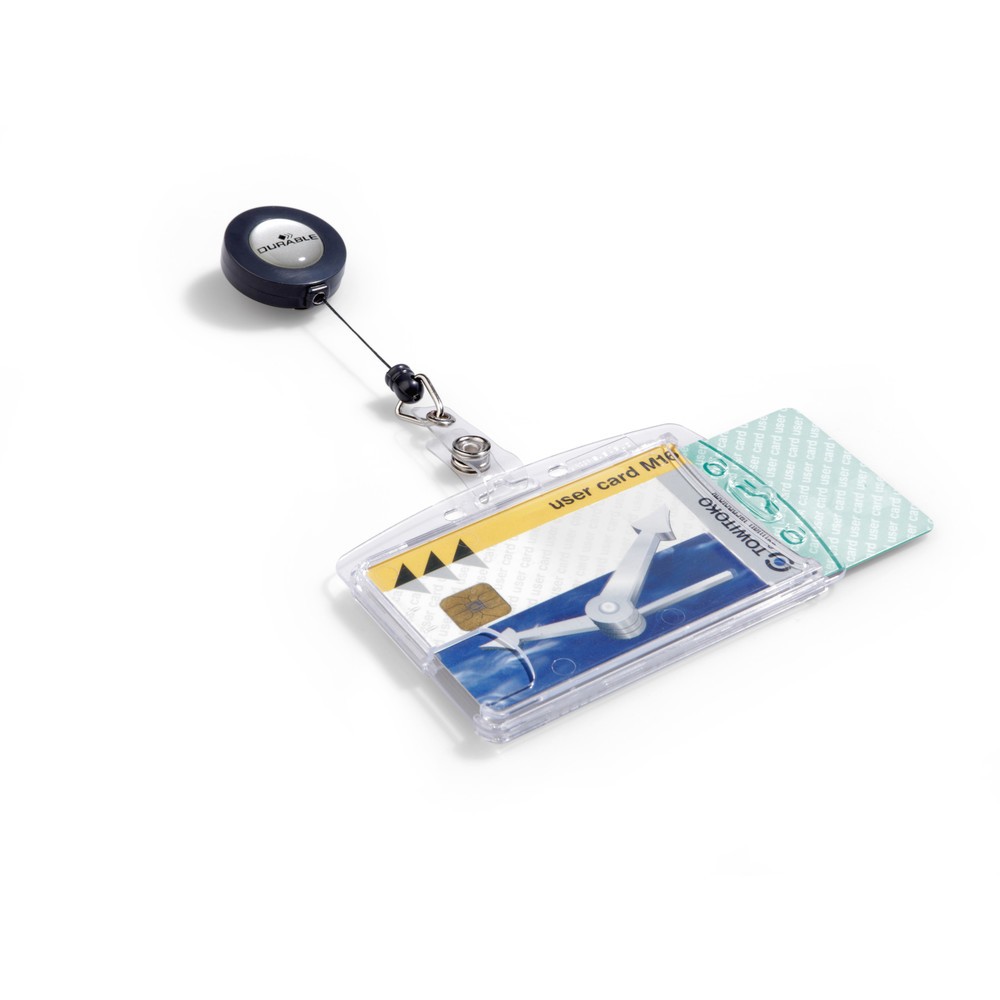 Numéro de l'image du produit 1: Porte-badge enrouleur DURABLE pour 2 cartes d’entreprise