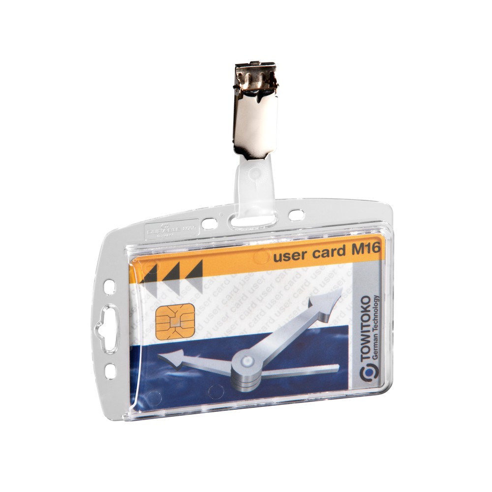 Numéro de l'image du produit 1: Badge porte-carte DURABLE pour 1 carte d’entreprise, avec clip