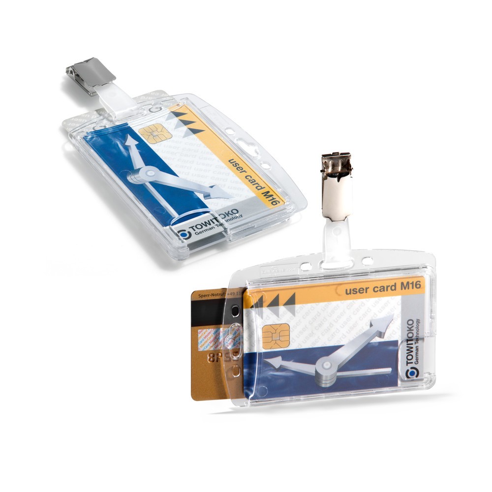 N° de l'image du produit 2 : Badge porte-carte DURABLE pour 2 cartes d’entreprise, avec clip