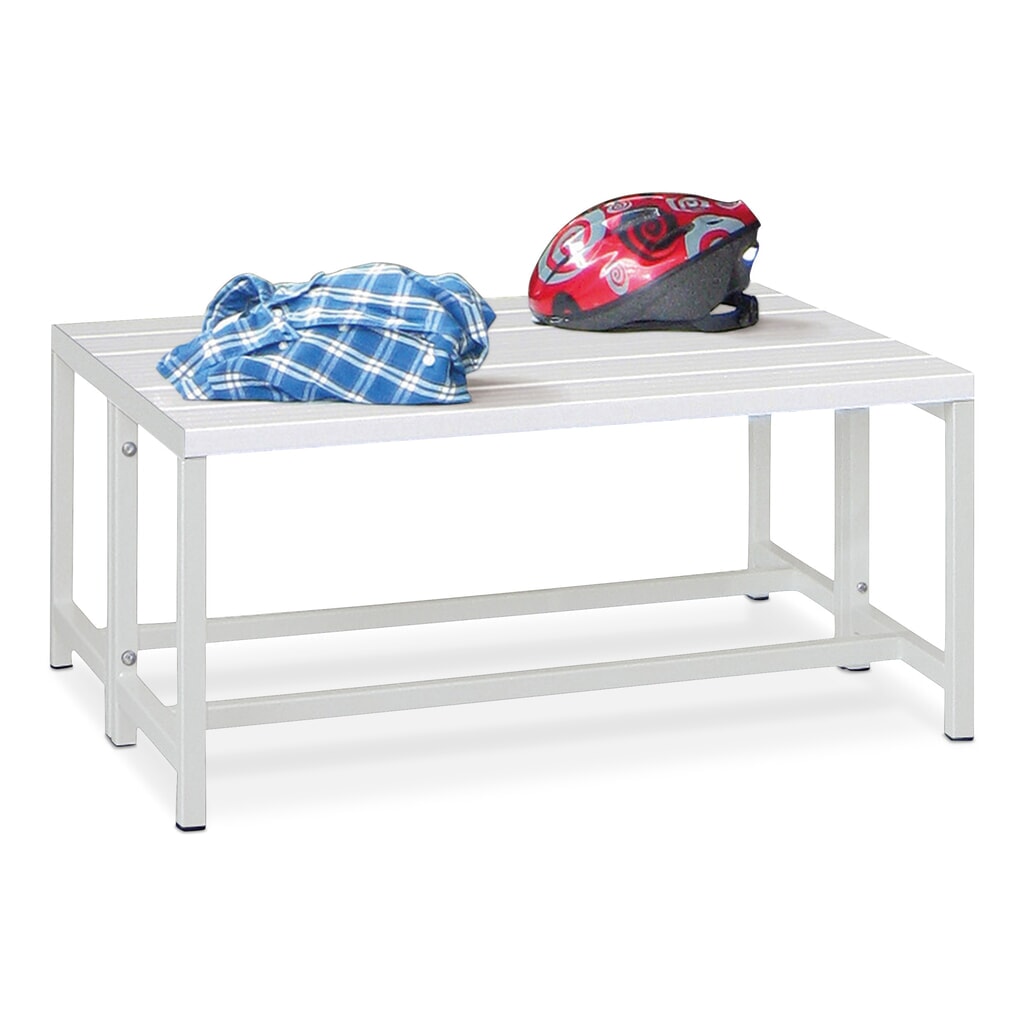 Banc pour vestiaire PAVOY, bilatéral, longueur 1 000 mm, sans porte-chaussure, bleu gentiane N° de l'image du produit 1 : Banc pour vestiaire PAVOY, bilatéral, longueur 1 000 mm, sans porte-chaussure, bleu gentiane