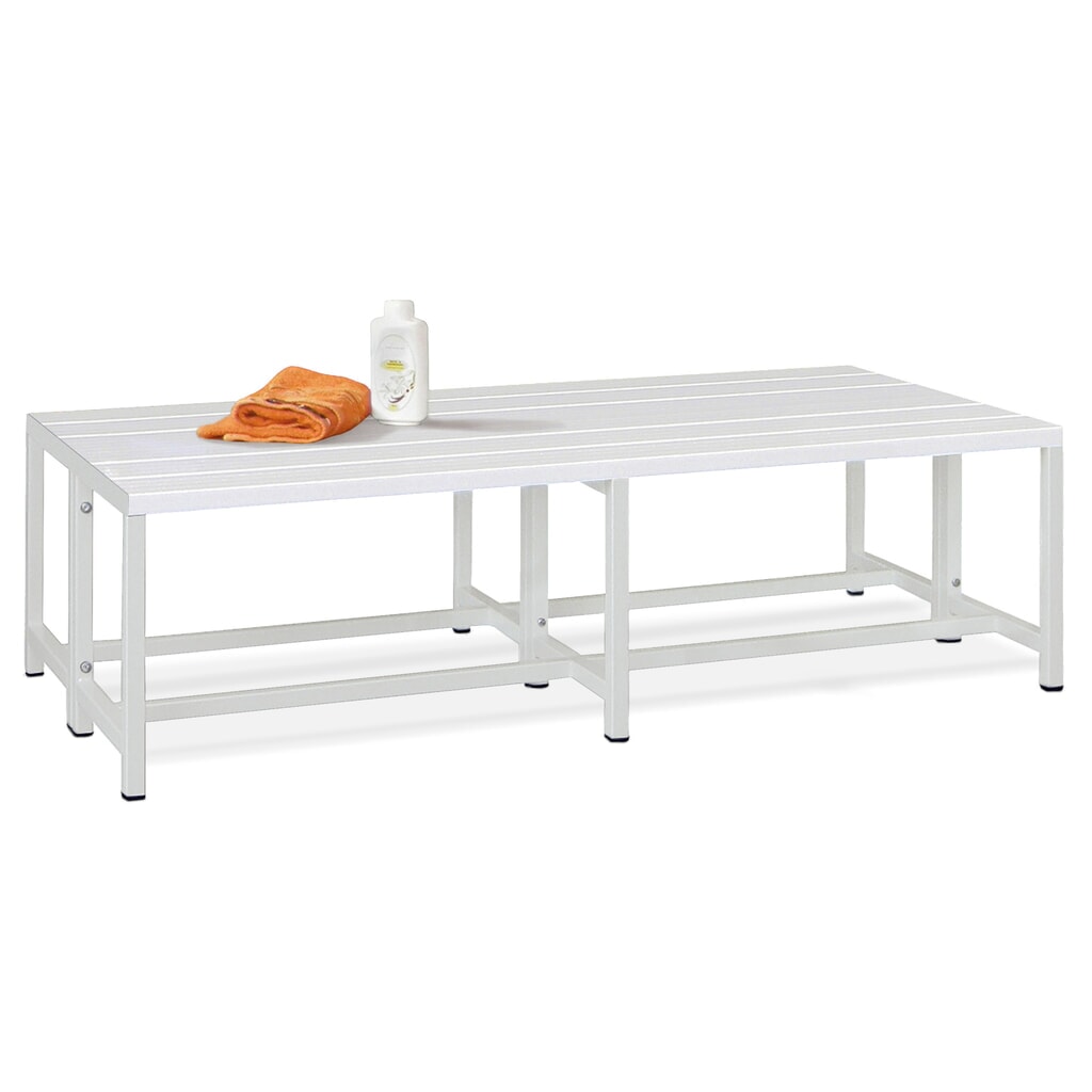 N° de l'image du produit 1 : Banc pour vestiaire PAVOY, bilatéral, longueur 1 500 mm, sans porte-chaussure, gris anthracite