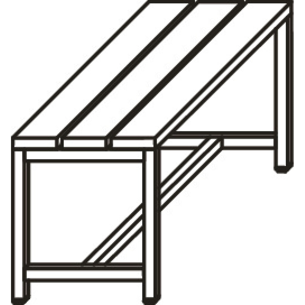 N° de l'image du produit 3 : Banc pour vestiaire PAVOY, longueur 2 000 mm, avec porte-chaussure, bleu gentiane