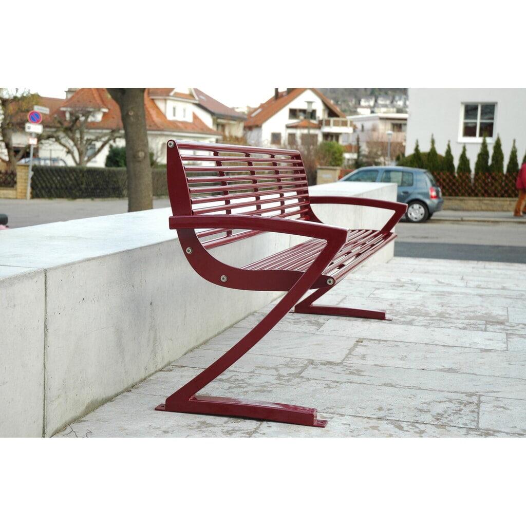 Banc Zooro en acier, galvanisé et revêtu par poudrage, vert sapin, bleu nocturne N° de l'image du produit 2 : Banc Zooro en acier, galvanisé et revêtu par poudrage, vert sapin, bleu nocturne
