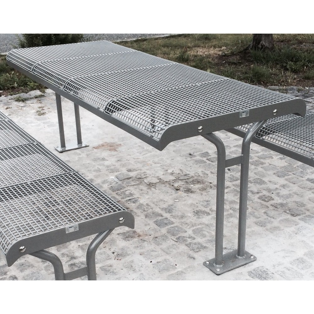 Numéro de l'image du produit 2: Table en treillis métallique Ergolax, HxlxP 780 x 1.958 x 780 mm, avec fixation par bride, brun gris