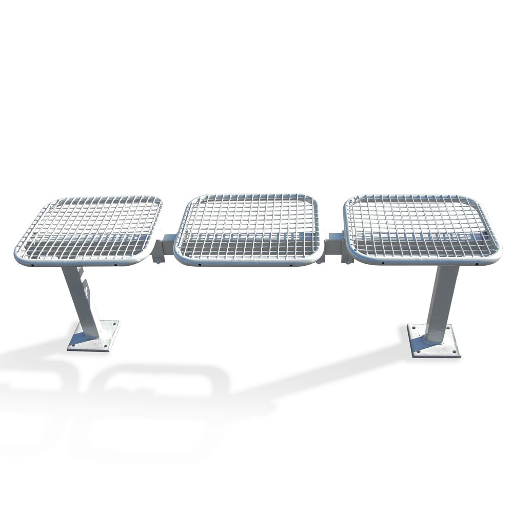 Illustration du produit: Banquette en treillis métallique, pose libre, 3 places, gris anthracite