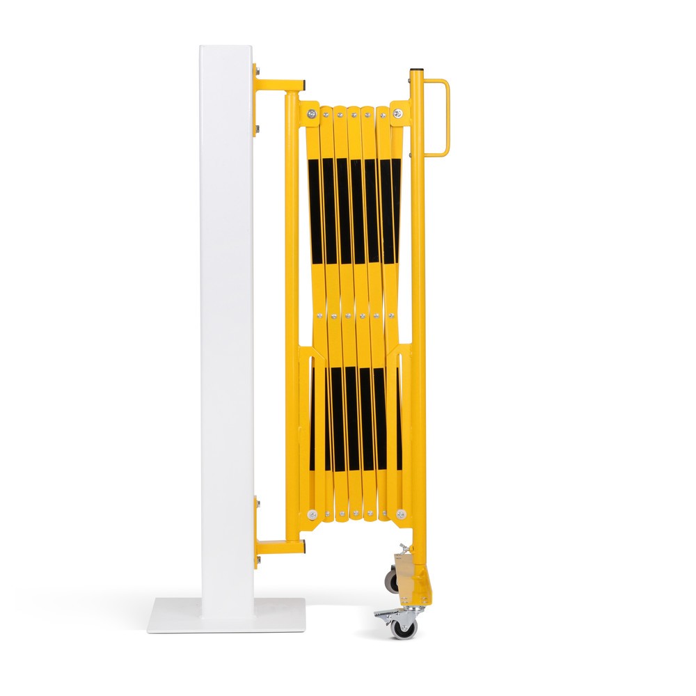 Numéro de l'image du produit 1: Barrière extensible dancop, roues d'un côté, montage mural, largeur 3 600 mm, noir/jaune
