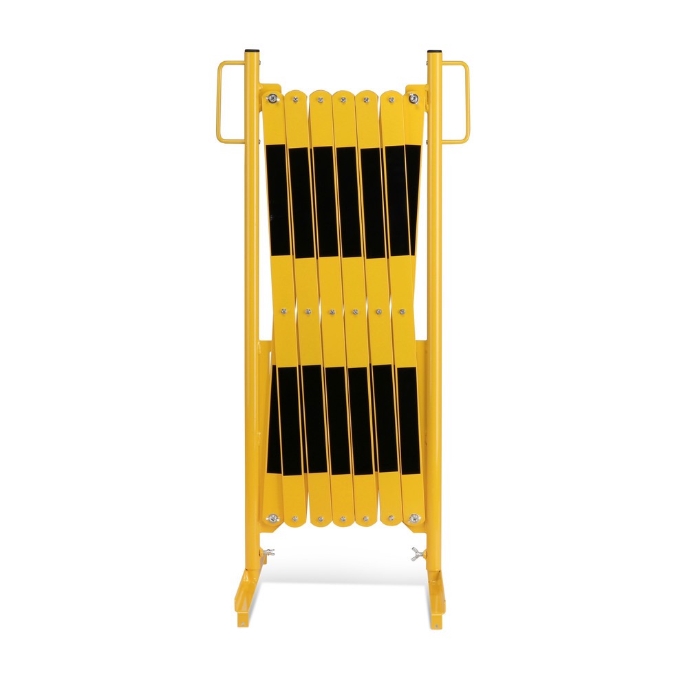 N° de l'image du produit 1 : Barrière extensible dancop, pied des deux côtés, largeur 4 000 mm, noir/jaune