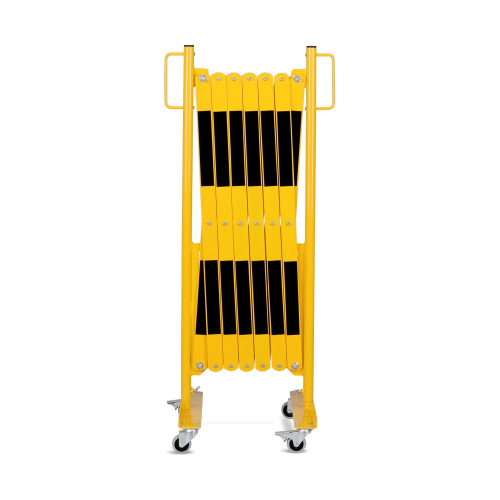 N° de l'image du produit 1 : Barrière extensible dancop, roues des deux côtés, largeur 4 000 mm, noir/jaune