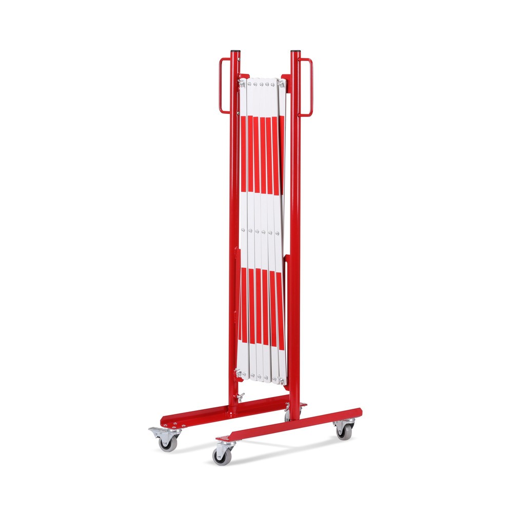 Numéro de l'image du produit 2: Barrière extensible dancop, roues des deux côtés, largeur 3 600 mm, rouge/blanc