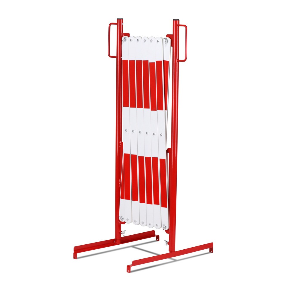 N° de l'image du produit 2 : Barrière extensible dancop, pied des deux côtés, largeur 4 000 mm, rouge/blanc