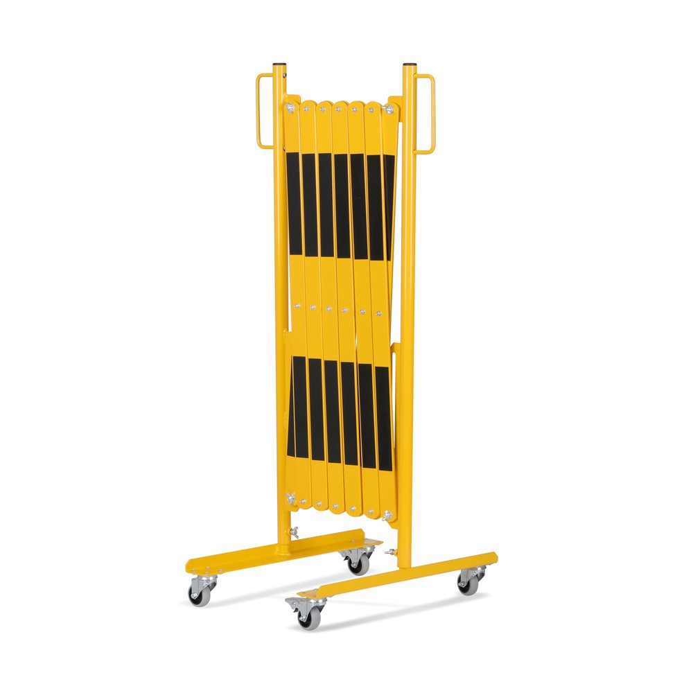 N° de l'image du produit 2 : Barrière extensible dancop, roues des deux côtés, largeur 4 000 mm, noir/jaune