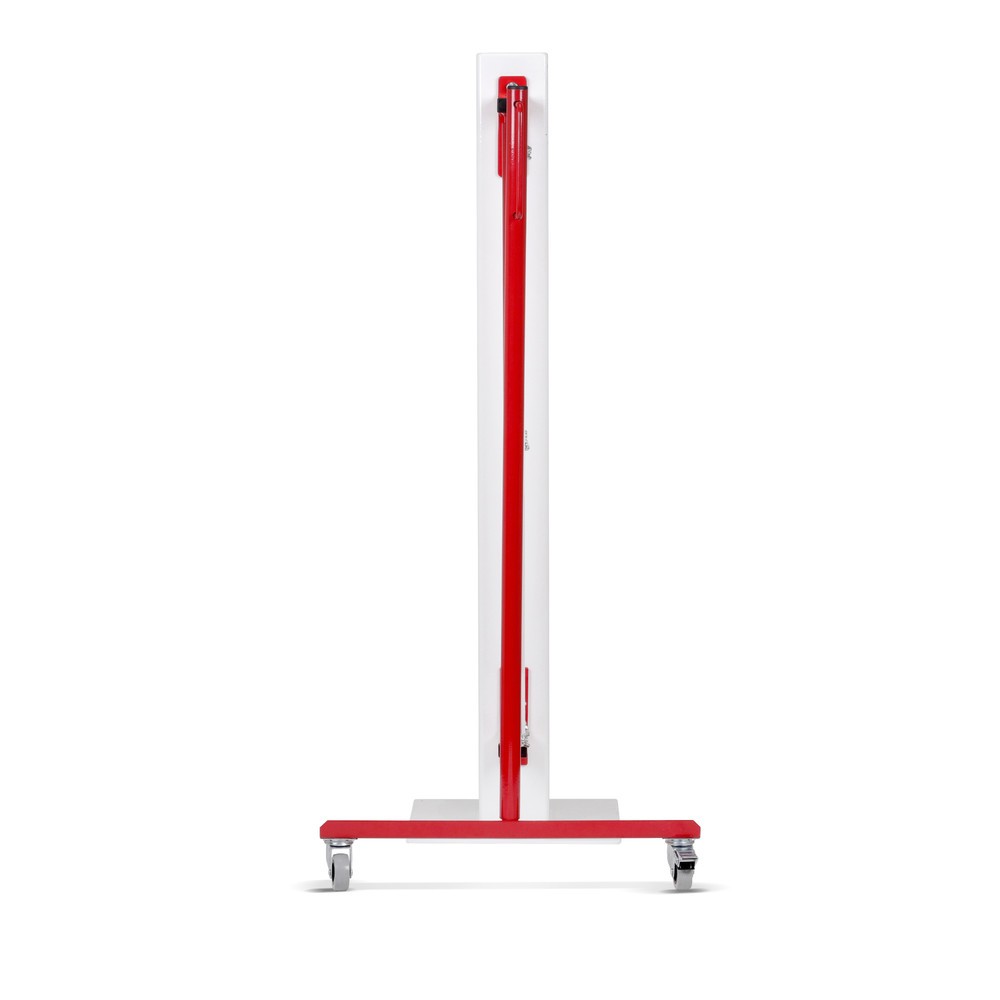 Numéro de l'image du produit 3: Barrière extensible dancop, roues d'un côté, montage mural, largeur 4 000 mm, rouge/blanc