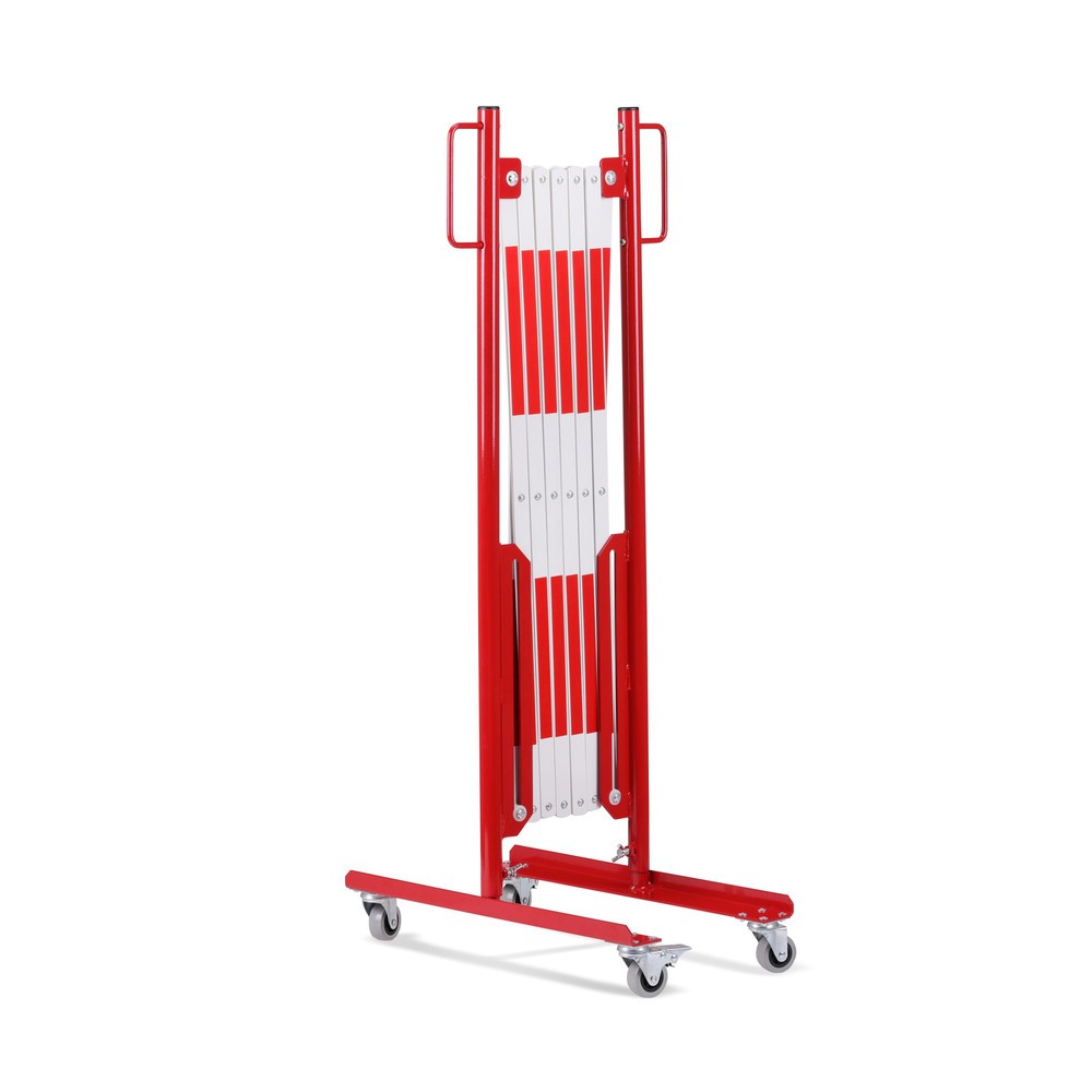 Numéro de l'image du produit 4: Barrière extensible dancop, roues des deux côtés, largeur 3 600 mm, rouge/blanc