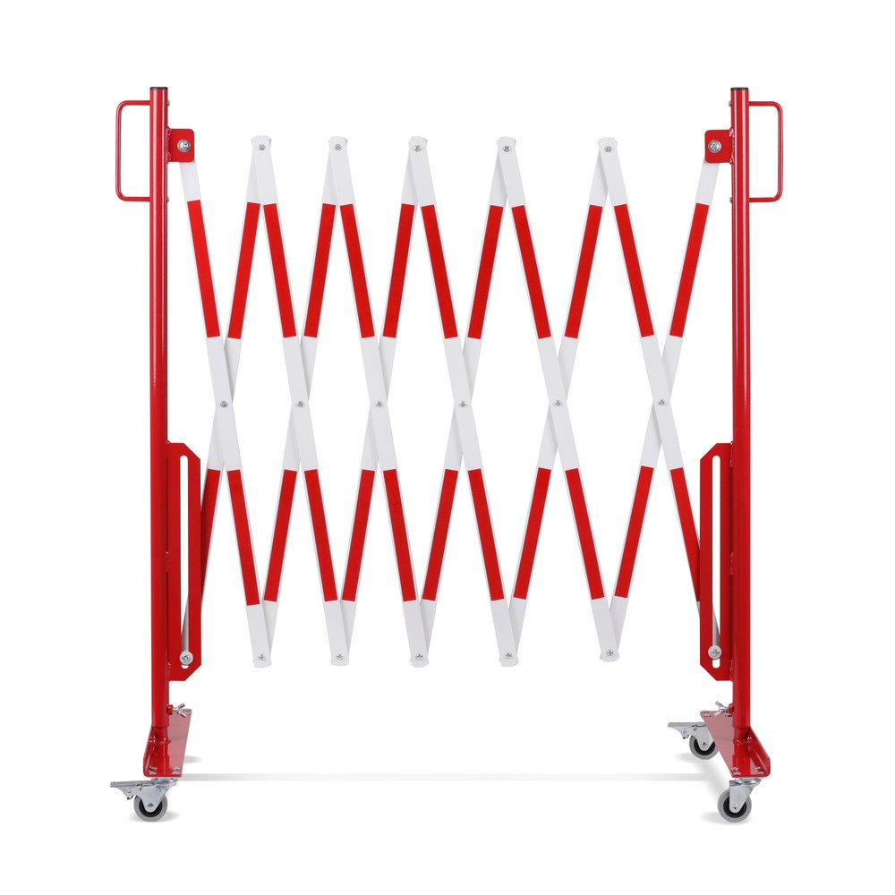 Numéro de l'image du produit 5: Barrière extensible dancop, roues des deux côtés, largeur 3 600 mm, rouge/blanc
