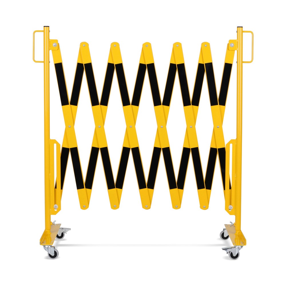 N° de l'image du produit 5 : Barrière extensible dancop, roues des deux côtés, largeur 4 000 mm, noir/jaune