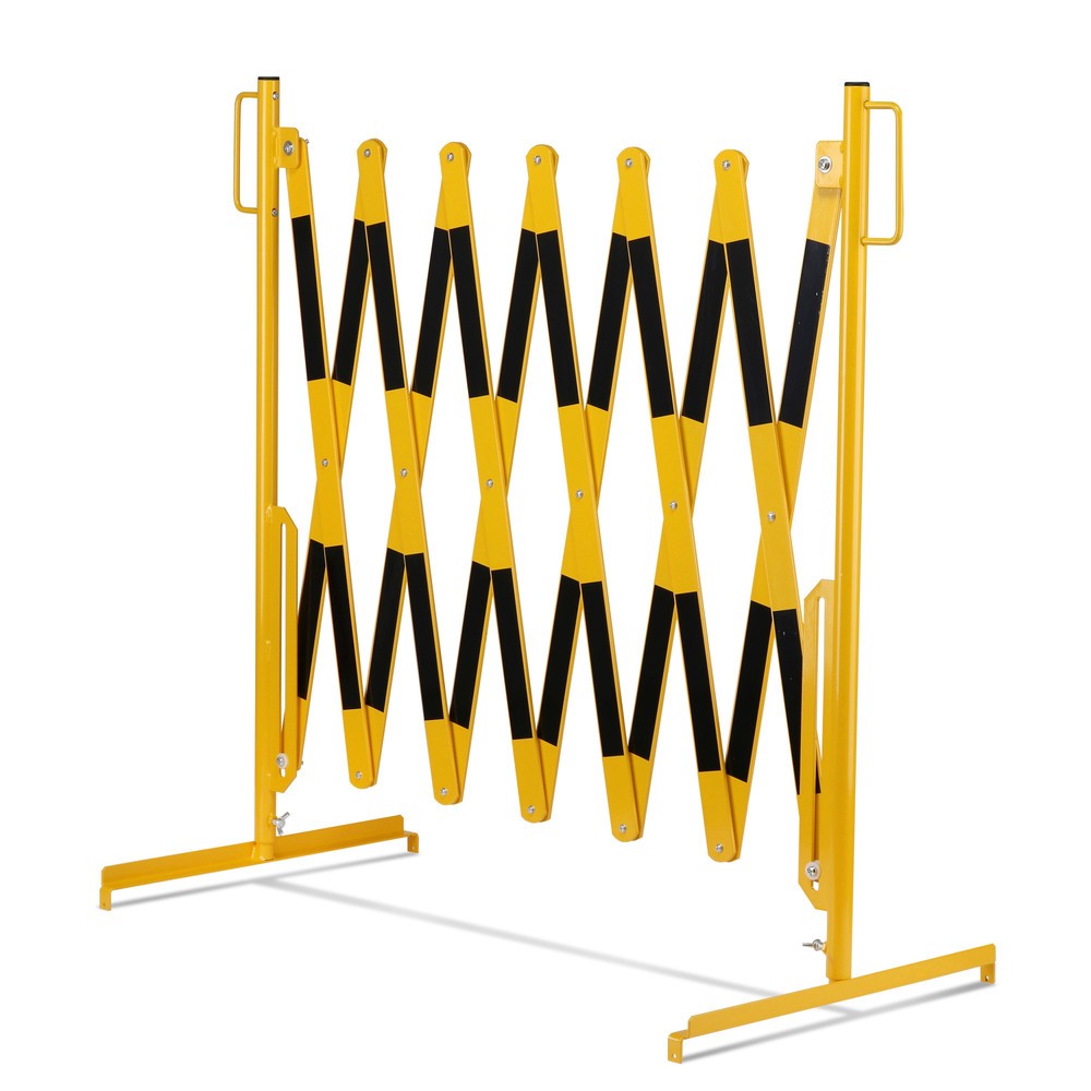 N° de l'image du produit 6 : Barrière extensible dancop, pied des deux côtés, largeur 4 000 mm, noir/jaune