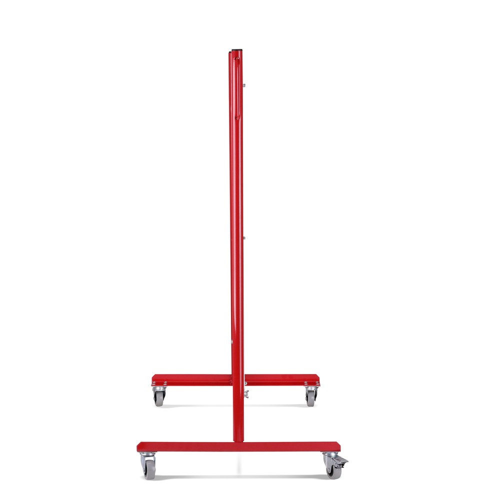 N° de l'image du produit 7 : Barrière extensible dancop, roues des deux côtés, largeur 4 000 mm, rouge/blanc
