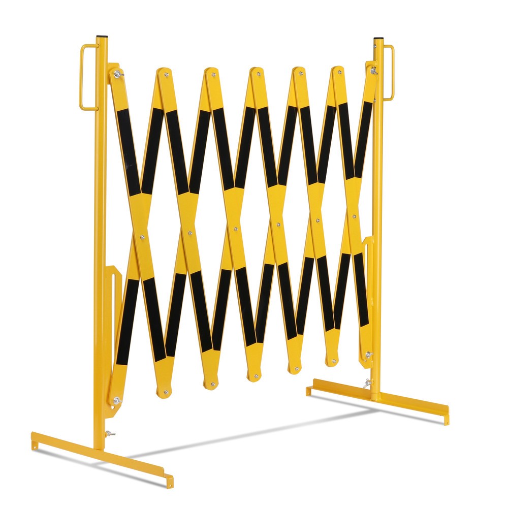 N° de l'image du produit 8 : Barrière extensible dancop, pied des deux côtés, largeur 4 000 mm, noir/jaune