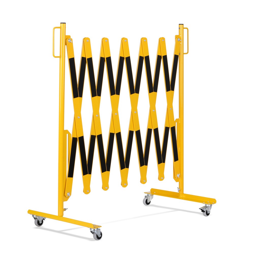 N° de l'image du produit 8 : Barrière extensible dancop, roues des deux côtés, largeur 4 000 mm, noir/jaune
