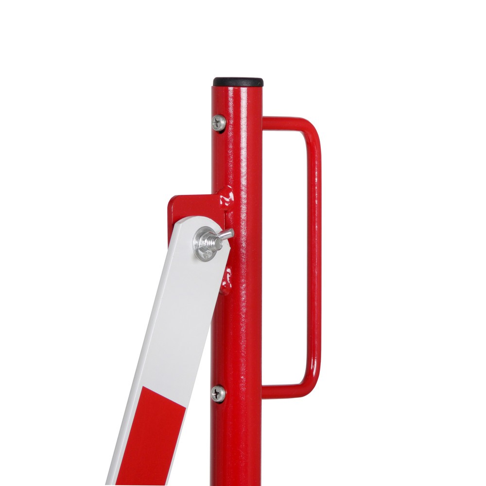 N° de l'image du produit 9 : Barrière extensible dancop, roues des deux côtés, largeur 4 000 mm, rouge/blanc