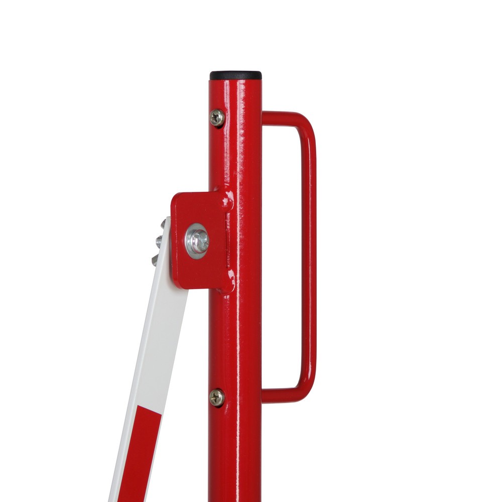 Numéro de l'image du produit 9: Barrière extensible dancop, roues d'un côté, montage mural, largeur 4 000 mm, rouge/blanc