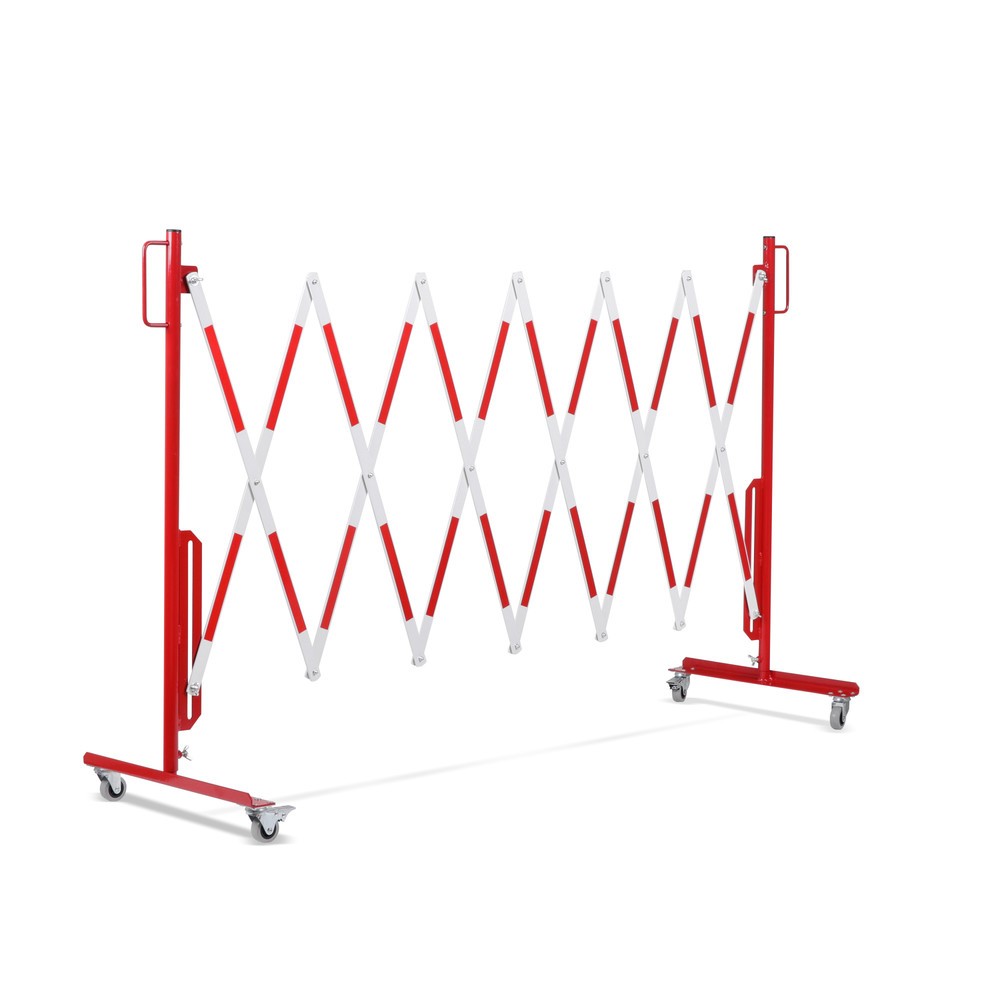 Numéro de l'image du produit 10: Barrière extensible dancop, roues des deux côtés, largeur 3 600 mm, rouge/blanc