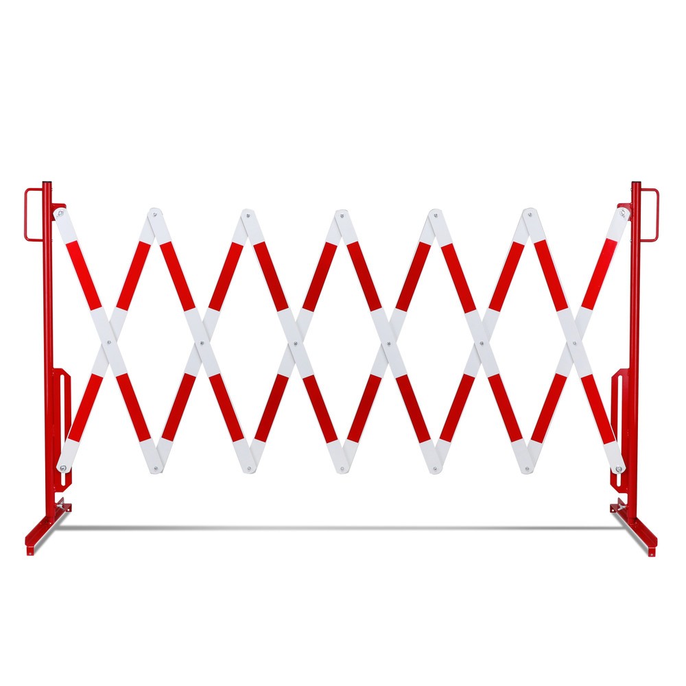 N° de l'image du produit 10 : Barrière extensible dancop, pied des deux côtés, largeur 4 000 mm, rouge/blanc