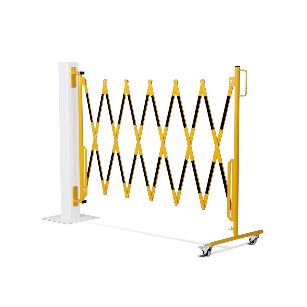 Numéro de l'image du produit 10: Barrière extensible dancop, roues d'un côté, montage mural, largeur 3 600 mm, noir/jaune