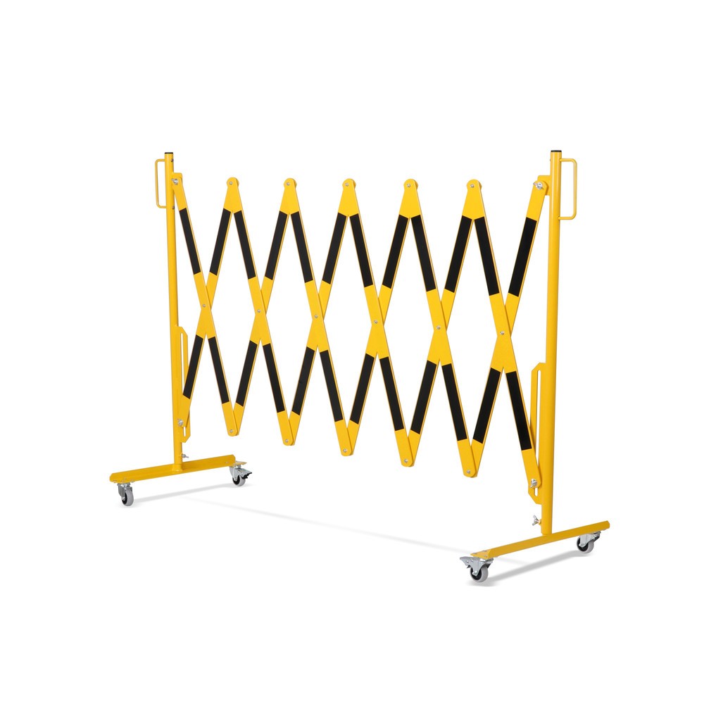 N° de l'image du produit 10 : Barrière extensible dancop, roues des deux côtés, largeur 4 000 mm, noir/jaune