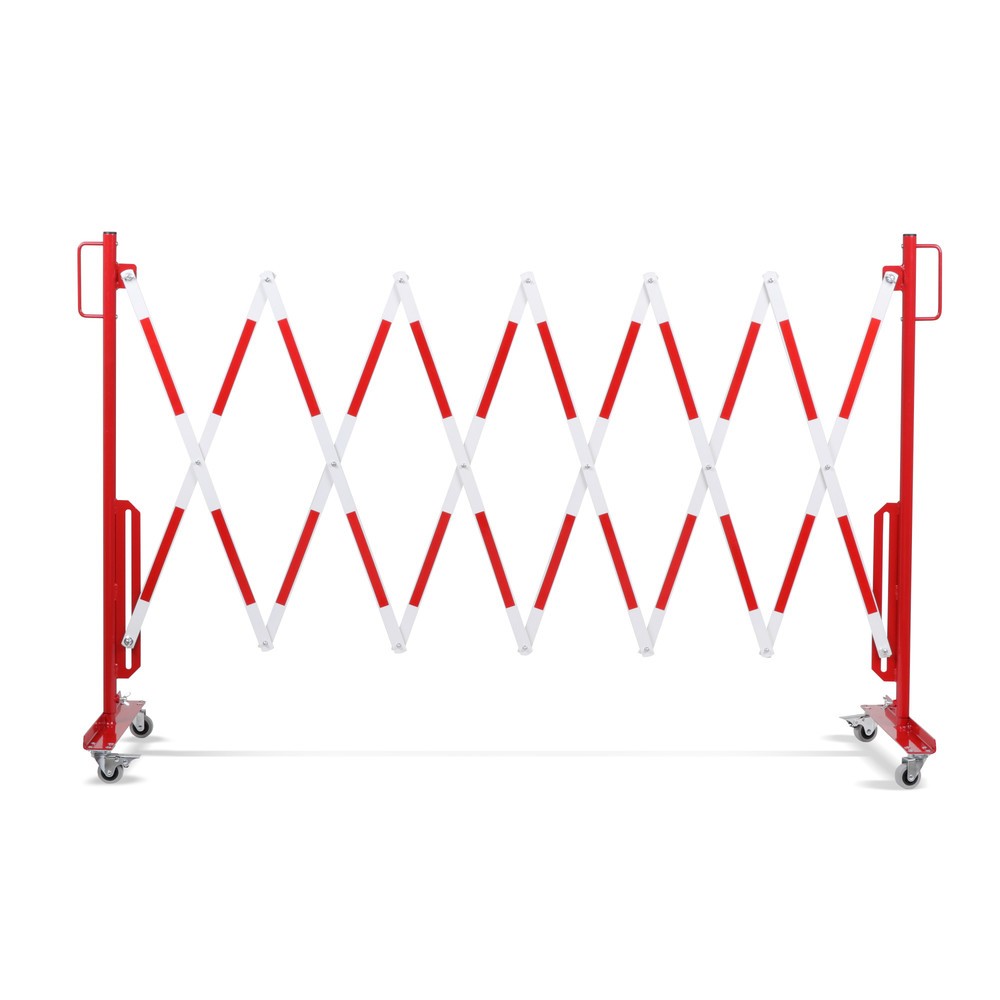 Numéro de l'image du produit 11: Barrière extensible dancop, roues des deux côtés, largeur 3 600 mm, rouge/blanc