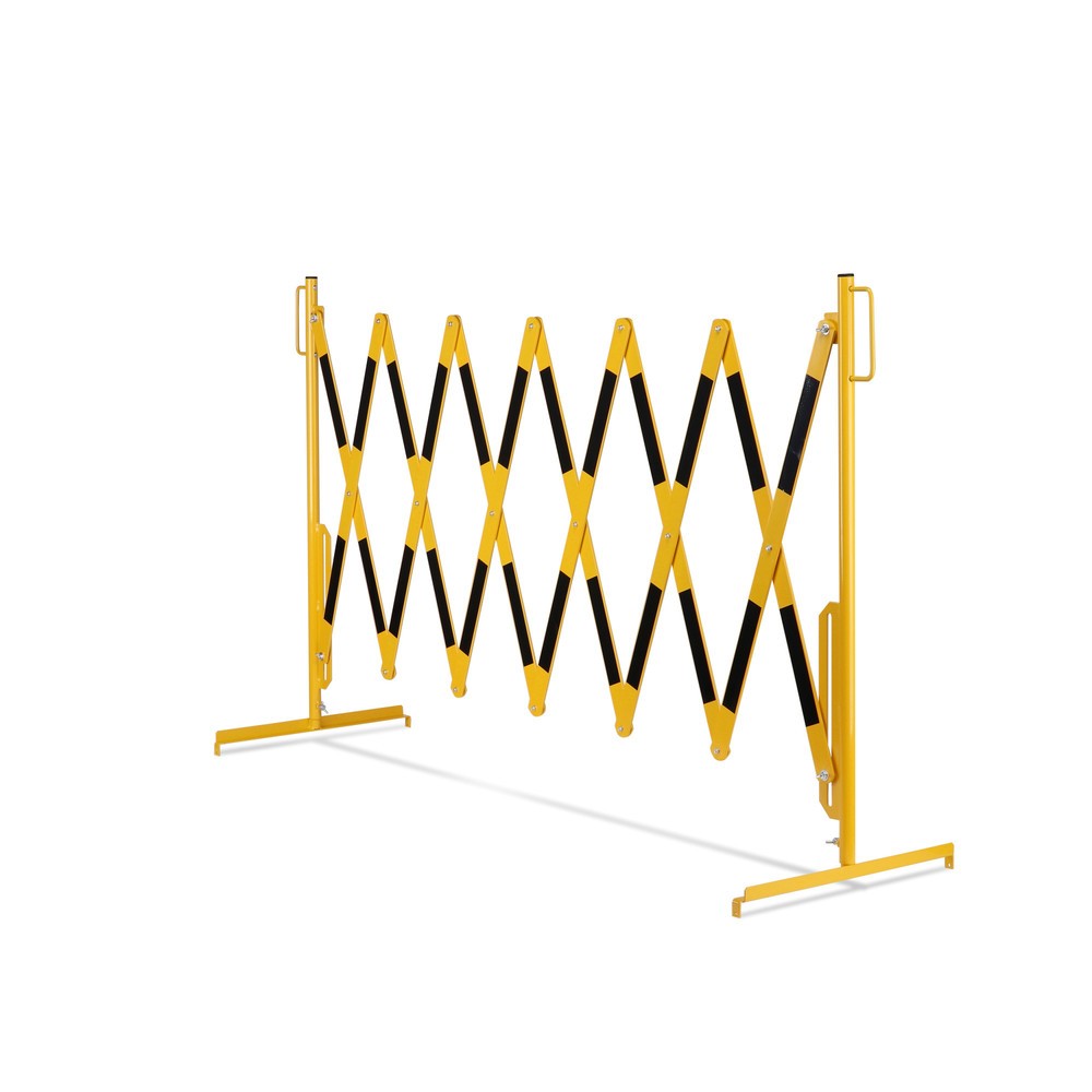 N° de l'image du produit 11 : Barrière extensible dancop, pied des deux côtés, largeur 4 000 mm, noir/jaune
