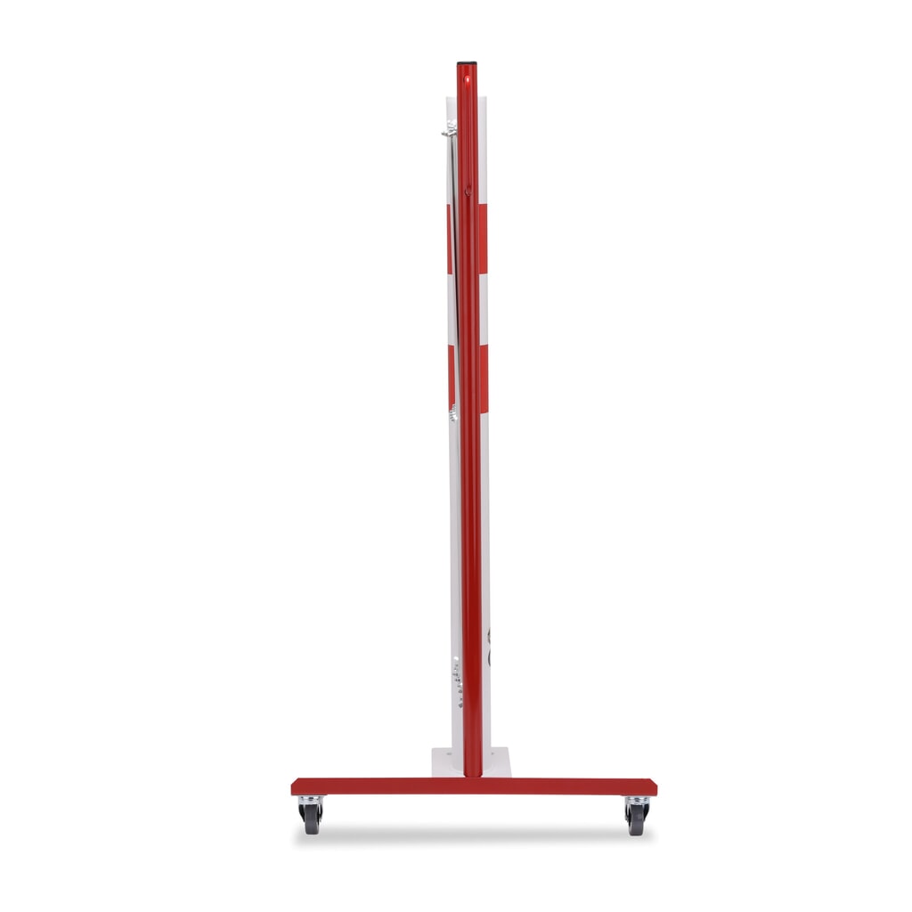 Barrière extensible dancop avec potelets, Ø 60 mm, largeur 3 600 mm, rouge/blanc N° de l'image du produit 3 : Barrière extensible dancop avec potelets, Ø 60 mm, largeur 3 600 mm, rouge/blanc