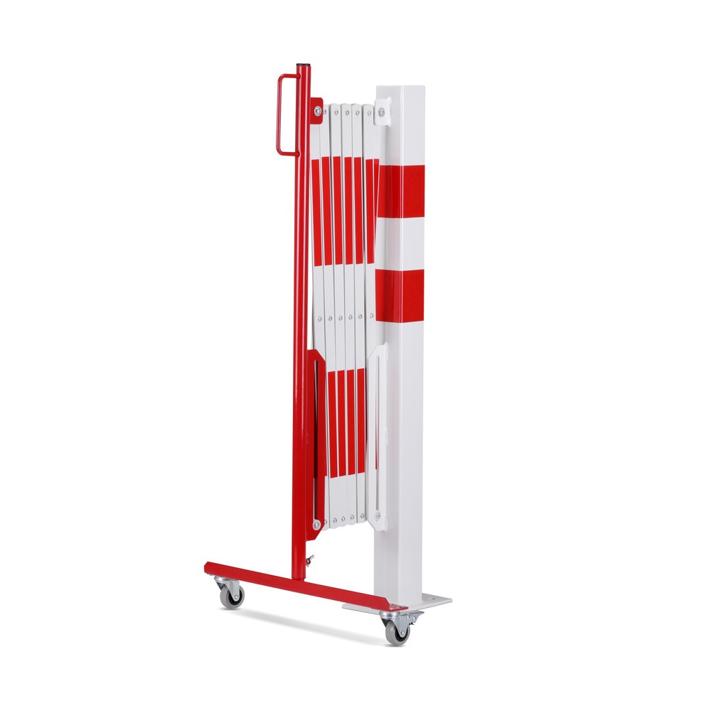 Numéro de l'image du produit 4: Barrière extensible dancop avec potelets, 70 x 70 mm, largeur 3 600, rouge/blanc